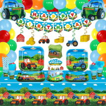 Tractor Birthday Party Supplies Farm Tractor Party Decorations 236 Pack Tractor  - £22.64 GBP