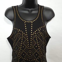 Sparkle and Fade Women&#39;s Dress L Black Studded Bodycon Stretch Sleeveless - £14.62 GBP