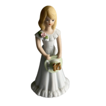 Enesco Growing Up Birthday Girls Age 14 Porcelain Blonde Figurine 1981 Vintage - £11.95 GBP