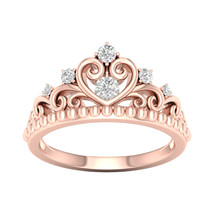 10K Rose Gold 1/6ct TDW Diamond Crown Ring - £246.46 GBP