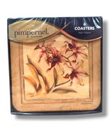 Pimpernel Coasters Floral Set Of 6 Cork Backed Lily Flowers New Sealed C17 - £15.80 GBP