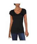 Aveto Womens Black Short Sleeve V Neck T-Shirt Juniors SMALL - £8.59 GBP