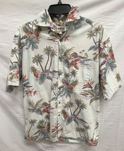 Campia Moda Blue Green with Pineapples Lobsters Button Up Shirt Med - $285.10 MXN