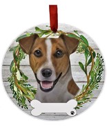 Jack Russell  Dog Wreath Ornament Personalizable Christmas  Holiday Deco... - £11.24 GBP