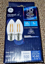 GE Reveal LED Light Bulbs, 60 Watt Eqv, HD+ Light, Decorative Bulbs, Med... - £6.87 GBP