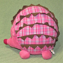 12" Circo Porcupine Hedgehog Pink Brown Plush Plaid Stuffed Animal Pillow Doll - $10.80