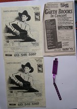 GARTH BROOKS OTTAWA 1993 FLYERS + NEWSPAPER ADD + BACKSTAGE PASS WRISTBA... - $40.38 CAD
