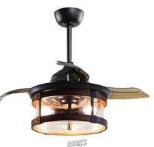 Parrot Uncle-Caselli 36 in. Black 3-Blade Ceiling Fan with Light and Remote - £147.24 GBP