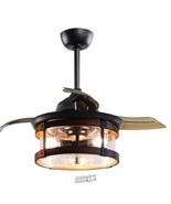 Parrot Uncle-Caselli 36 in. Black 3-Blade Ceiling Fan with Light and Remote - £145.90 GBP