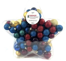 New Christmas Bulbs Shatterproof Frosted Sparkly 100 Ornaments Handmade ... - $229.90 MXN
