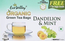 Eco Valley Organic Green Tea, Dandelion and Mint, 25 Tea Bags + 5 Tea Bags x 2 - £26.91 GBP