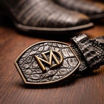 TUCSON Genuine Caiman Belly Skin Cowboy Boot from the Western Collection Stone G image 8