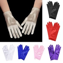 Women Satin Warm Gloves Velvet Full Finger Gloves Warm Cozy Gloves 17 Co... - $6.99