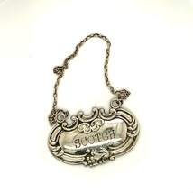 Vintage Sign Sterling W Repousse Carved Scotch Display Drink Label Tag Decanter - £35.52 GBP