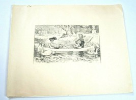 Antique 1904 Charles Dana Gibson Print &quot;Serenade on the Lake&quot;  LARGE 18x... - £54.66 GBP