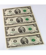 Series of 1976 $2 Federal Reserve Note Sheet (4Pcs) FR# 1935-F Choice Unc - €63,95 EUR