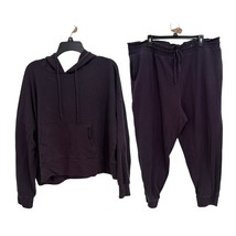 FLX Women’s 2X Plus Size Black Loungewear Set Hoodie Sweatshirt &amp; Jogger... - $19.80