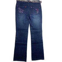 Canyon River Blues Girls 16 Dark Denim Jeans Heart Star Peace Sign embel... - $12.86