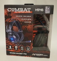 Combat HS46 Gaming HeadSet Pro USB by Argom Tech Black/Blue New FREE Shi... - $39.59
