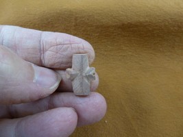 CR594-12) 3/4&quot; Fairy Stone CHRISTIAN CROSS Staurolite Lucky Crystal luck... - £11.92 GBP