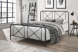 Black, Full-Size Hillsdale Furniture Metal Bed With Double X Design Plat... - $249.97