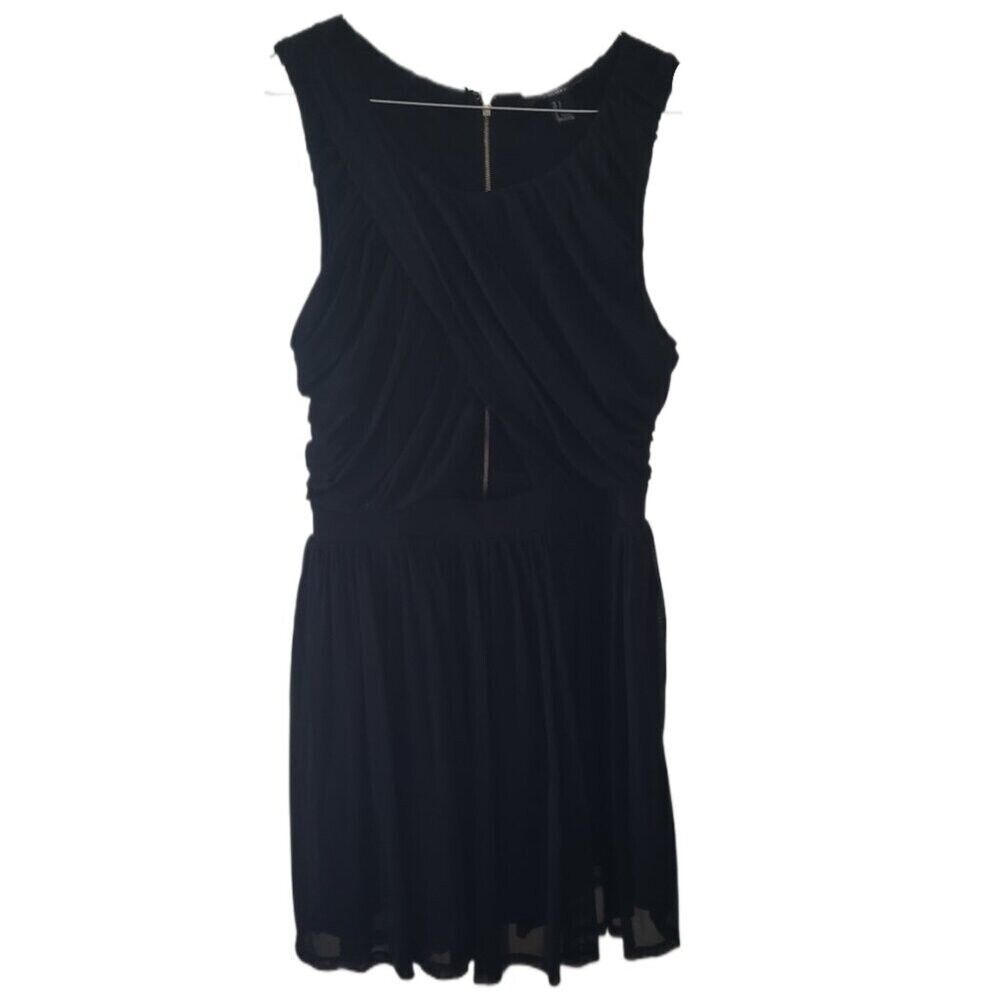 Primary image for Forever 21 Black Pleated Cut Out Front Peephole Sleeveless Dress