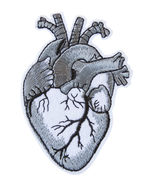 Heart Embroidery Patch Color Grey - £9.43 GBP