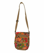 Sakroots Orange Floral Print Crossbody Messenger Flap Purse Bag Coated C... - $28.70