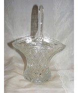 Vintage Pressed Glass Basket with Applied Handle Diamond Pattern 13-a - $557.65 MXN