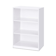 Modern 3-Shelf Bookcase in White Wood Finish - £94.89 GBP