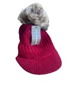 NWT Arctic Paw Winter Hat With Faux Fur Pompom Visor Burgandy NEW With T... - $7.45 CAD
