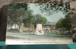 J.C. 573 Paris Le Square Du Temple Et La Statue De Beranger Vintage Pc Postcard - £1.56 GBP