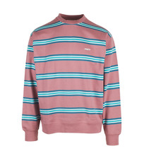 Obey Men&#39;s Mesa Rose Ideals Horizontal Striped Crew Neck L/S Sweater (S07) - £17.46 GBP