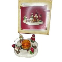 ORNAMENT HALLMARK 2003 &quot;Waiting For Santa&quot;  4 Ornaments, Base &amp; Tea Light - $9.75
