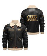  Genuine Black Leather Shearling Jacket - $2,387.34 MXN+