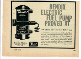 1959 Bendix Elmira Vintage Print Ad Electric Fuel Pump Proved 150 Above ... - £11.53 GBP