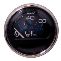 Faria Chesapeake Black 2&quot; Oil Pressure Gauge (80 PSI) [13702] - £25.43 GBP