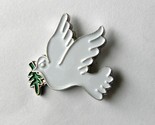 BIRD WHITE DOVE OLIVE BRANCH PEACE LAPEL PIN BADGE 1 INCH - $5.64