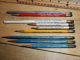 Vintage United Photo Service Inc Portland Oregon Lot Of 9 Advertising Pencil - £31.57 GBP