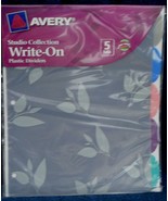 Avery Studio Collection Write-On Plastic Dividers - BRAND NEW PACKAGE OF 5 - $6.92