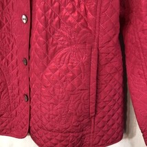 Chico&#39;s Size 1 Medium Bright Pink Quilted Jacket 100% Polyester - £23.35 GBP