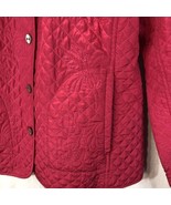Chico&#39;s Size 1 Medium Bright Pink Quilted Jacket 100% Polyester - £23.70 GBP