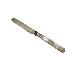 Exquisite Antique Sterling Silver Butter Knife with Pearlescent Handle (... - $46.00
