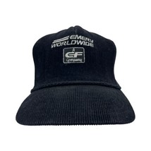 Vintage Emery Worldwide Black Corduroy Cords Hat Cap - £15.98 GBP
