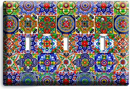 Mexican Talavera Tiles Design 3 Gang Light Switch Plates Kitchen Room Home Decor - $17.99