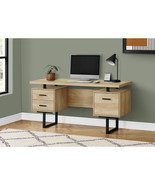 Monarch Specialties 60 in. Metal Computer Desk Natural - Black - $661.05