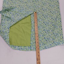 Elastic Waist RN#67473 Women's Green Floral Rear Zipper & Slit Skirt 18W (36×36) image 5