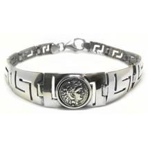 Hercules - Ancient Greek Drachma Coin &amp; Meander - Sterling Silver Bracelet  - £129.19 GBP