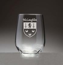 McLaughlin Irish Coat of Arms Stemless Wine Glasses (Sand Etched) - £53.29 GBP