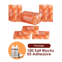 Pack of 100 Pink Salt Bricksw 8x4x2 With 3 Adhesive - £590.18 GBP